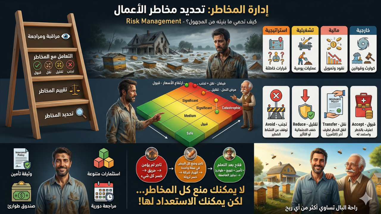 ⚠️ إدارة المخاطر: ليست توقع الأسوأ... بل الاستعداد له