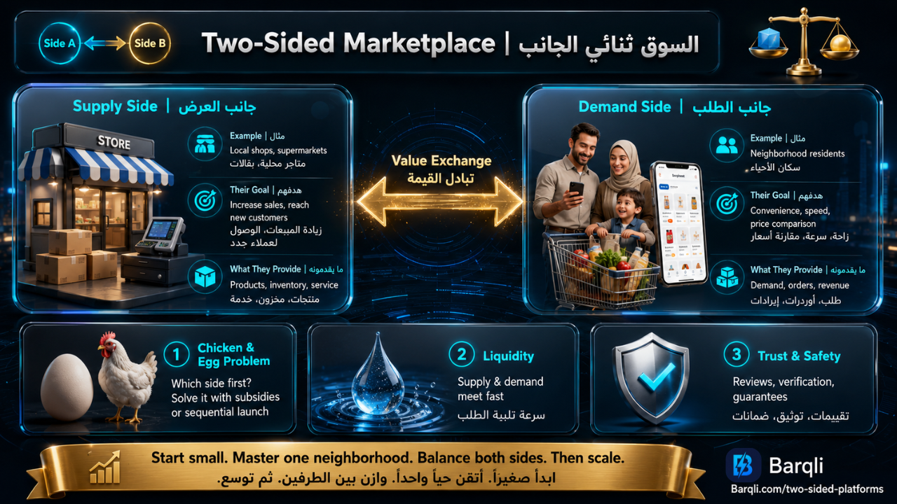 السوق ثنائي الجانب: السر الحقيقي وراء نجاح المنصات الرقمية